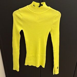 H&M Neon Yellow Ribbed Long Sleeve Top